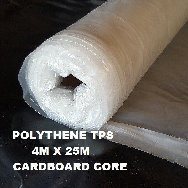 Clear 25M Builders Polythene Plastic Dust Sheet Roll 4mtr x 25mtr