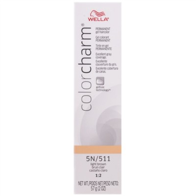 SALON HAIR WELLA COLOR CHARM PERMANENT DYE GEL 5N/511 LIGHT BROWN