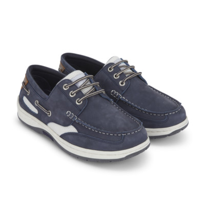 Quayside Sydney 2 Boat Shoes – Navy & Walnut