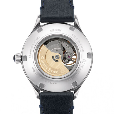 Pre-owned Orient Star Classic Semi Skeleton Rk-nd0012l Blue Automatic Women Watch Box