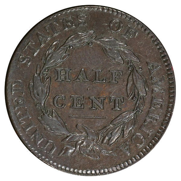 1811 1/2C C-2,R.3 PCGS AU55BN CAC