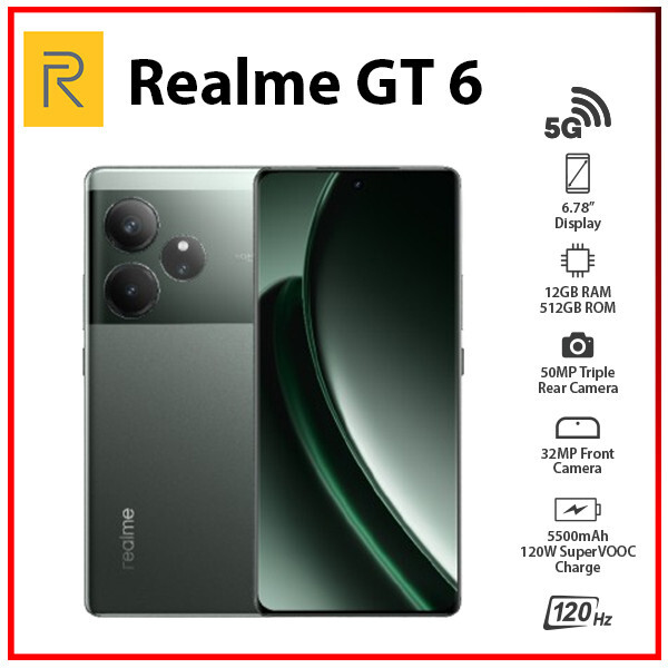 New) Realme GT 6 5G 12GB+512GB GREEN Dual SIM Global Ver