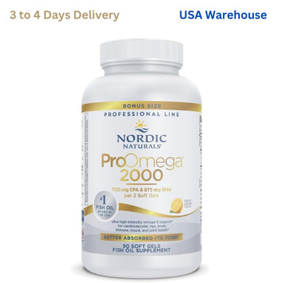 ''Nordic Naturals ProOmega 2000 Fish Oil 90 Softgels 2150mg Omega-3 EPA/DHA, Lemo
