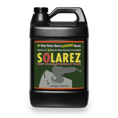 SOLAREZ UV Cure Vinyl Ester Epoxy Sanding Resin Gallon ~ for Boat & PWC Repair