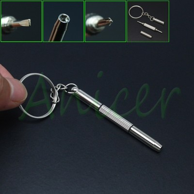 10pcs Mini 3 in 1 Slotted Phillips inner Hex Screwdriver Keyring Keychain Kit