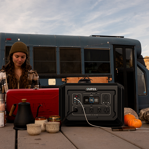 OUPES Mega 2 Portable Power Station 2500W/2048Wh Solar Generator LiFePO4 Battery