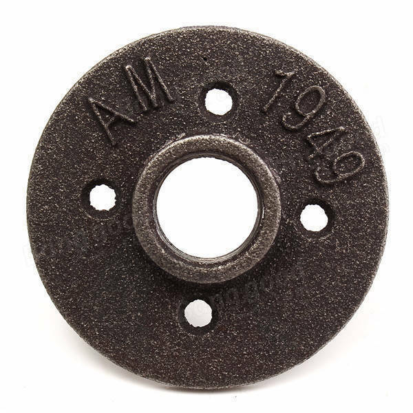1/2" INCH BLACK MALLEABLE IRON FLOOR FLANGE FITTING PIPE PLUMBING -Lot Of 10