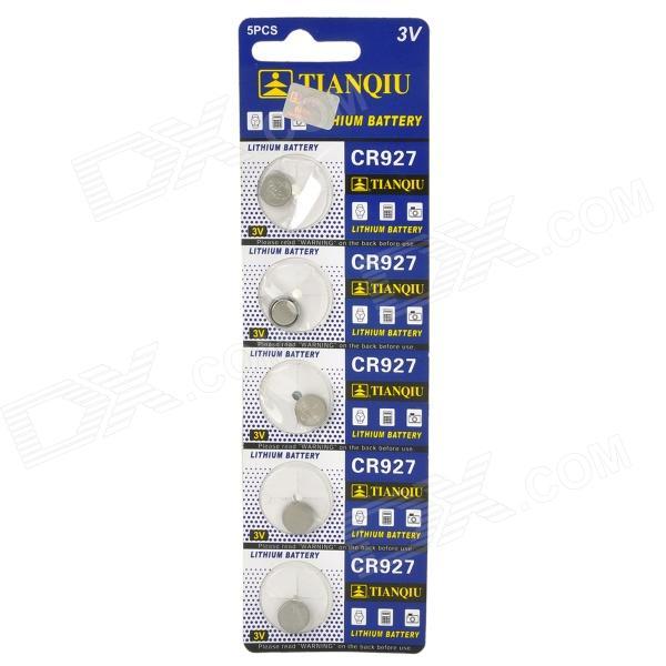 Confezione 5 Batteria Pila CR927 Bottone Tonda Litio 3V hsb