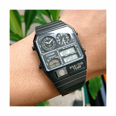 Pre-owned Citizen Ana-digi Temp Reprint Model Watch Black Jg2105-93e From Japan F/s