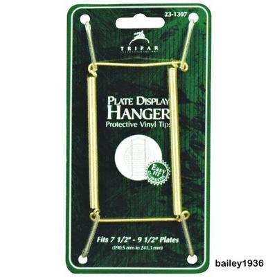 WHITE 7.5" - 9.5" Plate Hangers Wire DELUXE Display Easel Tripar 32-1303