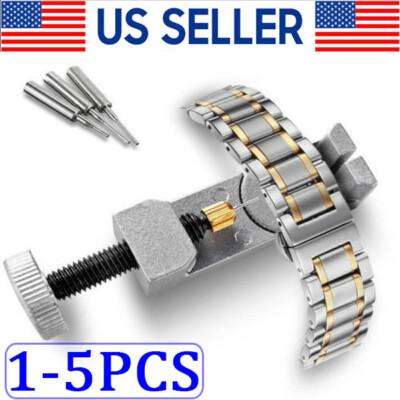 Metal Adjustable Watch Band Strap Bracelet Link Pin Remover Repair Tool Kit US
