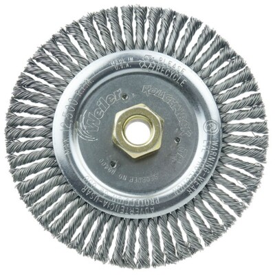 09400 Weiler Roughneck 6'' Wire Wheel Weld Cleaning Brush .020'' x 5/8''-11