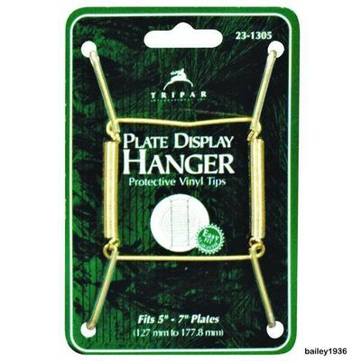 WHITE 7.5" - 9.5" Plate Hangers Wire DELUXE Display Easel Tripar 32-1303