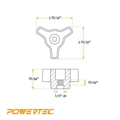 T-Track Knobs with 1/4-20 by 1-1/2" Hex Bolts and Washers (10-Set)