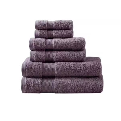 Madison Park 6 Piece Luxor 100% Egyptian Cotton Towel Set Purple NEW
