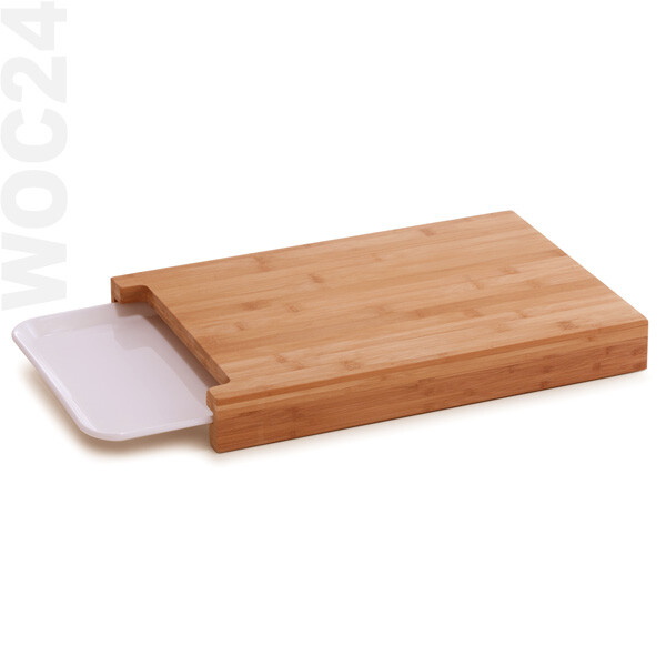 Schneidebrett Holzbrett mit Auffangschale Tablett Schale Kunststoff BAMBUS HOLZ