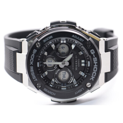 Pre-owned Casio International Warranty Gst-w300-1ajf G-shcok G-steel Radio Solar Men's Watch