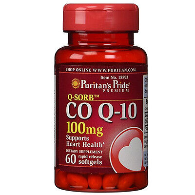 CoQ10 CO Q-10, CoQ-10, 100 mg 60 Softgels Q-Sorb™ Coenzyme Q-10 Puritan's Pride 