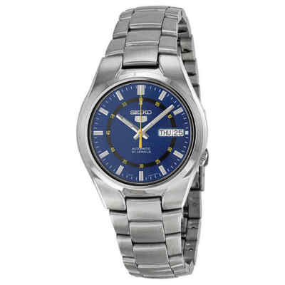 Мужские часы Seiko 5 с автоматическим синим циферблатом из нержавеющей стали SNK615K1