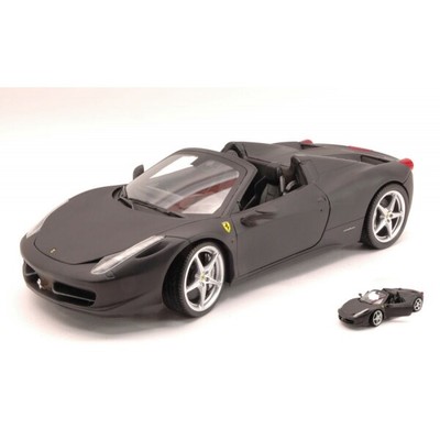 HWX5528 FERRARI 458 ITALIA SPIDER 2009 MATT BLACK FOUNDATION 1:18 MODELLINO M