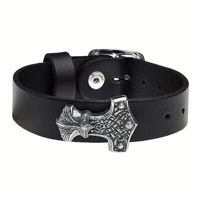 Alchemy Gothic Wenig Thunderhammer leather bracelet A120
