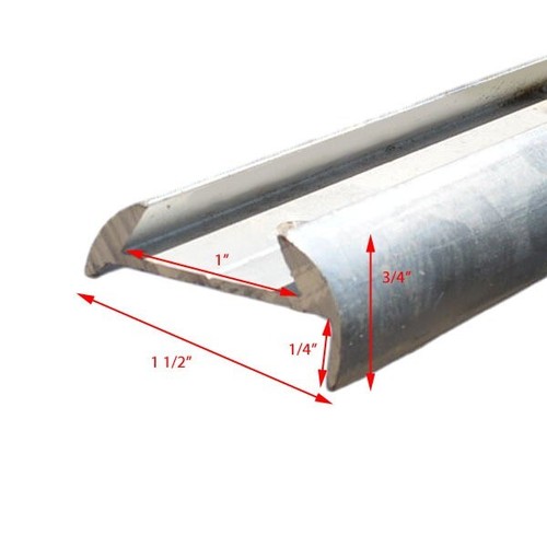 Boat Gunnel Molding Rub Rail | 1 1/2 x 3/4 Aluminum (8 Ft Sections)