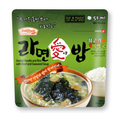 3Packs Korean MRE Hot & Cook Hot Water Eat in pouch Rice Food with Ramen