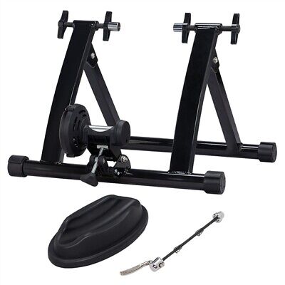 Foldable Bike Magnetic Trainer  Stand Resistance w/ Front Wheel Support, Black