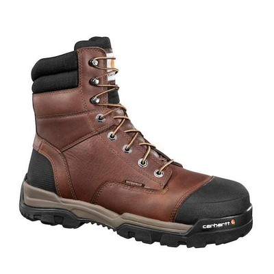 Pre-owned Carhartt Men's 8" Ground Force Composite Toe Waterproof Work Boots Peanut - Cme8