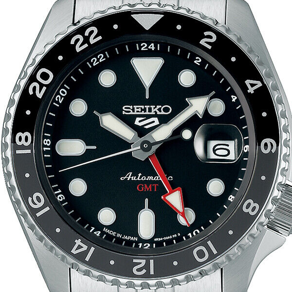 Pre-owned Seiko 5 Sports Skx Sports Style Gmt Sbsc001 Men's Watch Automatic Black 2022