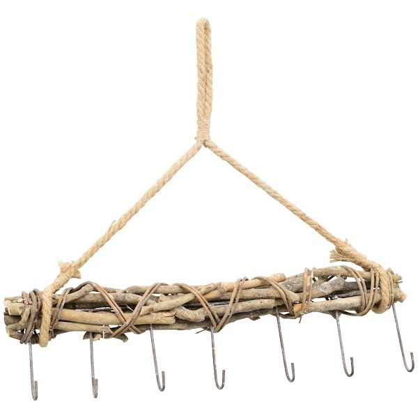 Ostern Fenster Tür Deko Hänger 45cm braun Dekoast mit 7 Haken Hänge Ast Bündel  