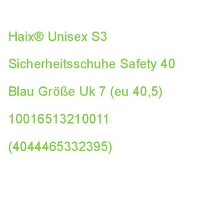SONSTIGE HAIX® UNISEX S3 SICHERHEITSSCHUHE SAFETY 40 BLAU GRÖSSE UK 7 (EU 40,5) 1001651321