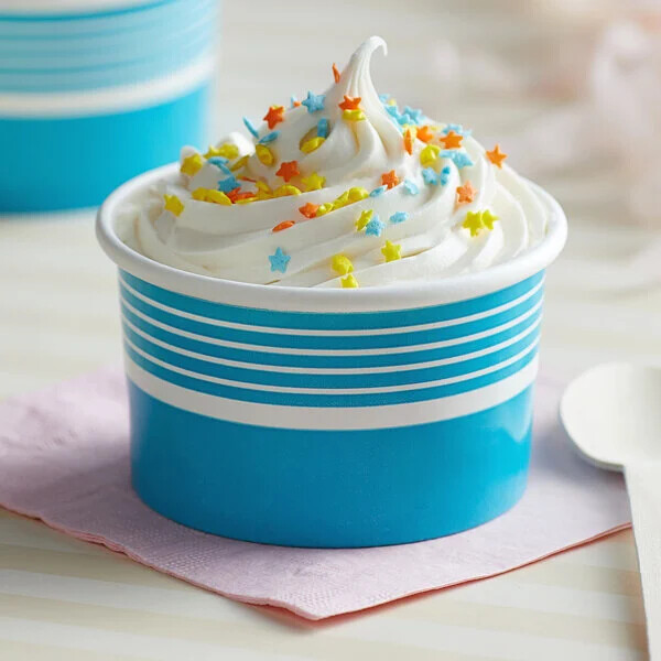 6 oz Ice Cream Paper Cups, Sundae Dessert Bowls, Yogurt Food Cup