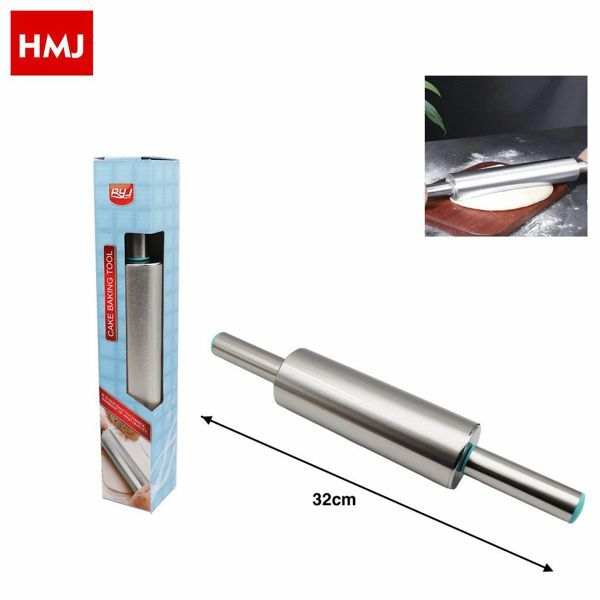 Mattarello In Acciaio Stende Pasta Dolci Girevole Cucina Lunghezza 32cm hmj