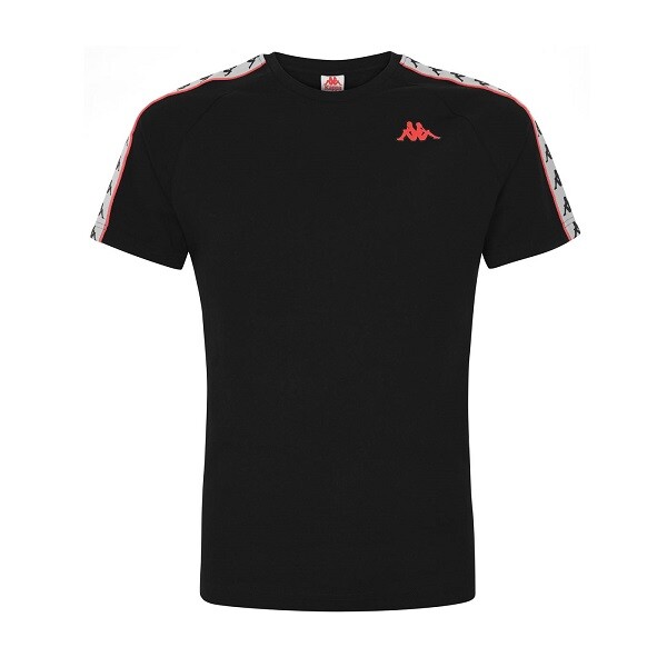 

Футболка Kappa 222 Band Coen Slim 303UV10 Мужская футболка Black Band White Red, Черный