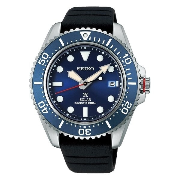 Pre-owned Seiko Prospex Sbdj055 Blue Diver Scuba 200m Solar Sapphire Stainless Watch Japan