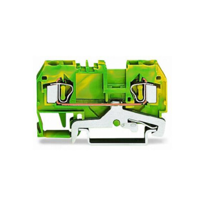 2pcs WAGO 281-907 2-Conductor Ground Terminal Block 4,00 mm2 Green-Yellow New