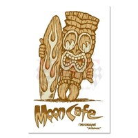 Mooneyes Moon Cafe Tiki Aufkleber Hawaii Surf Hot Rodding Beach Aloha