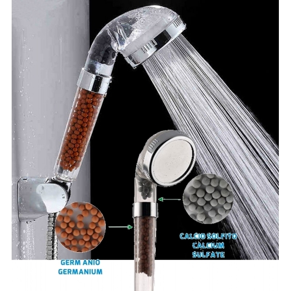 Miscelatore Doccia Pietre Stone Depuratore Ioni Negativi Soffione Cura Corpo hsb