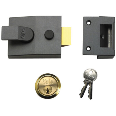 Yale P85 Serratura Nightlatch Di Sicurezza, Cromata, 40 Mm - Con Snib E Chiavi, Per Porte Vetrate