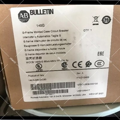 ONE NEW Sealed Allen-Bradley 140G-G6C3-C80 Circuit Breaker 80A 3-Pole 480V