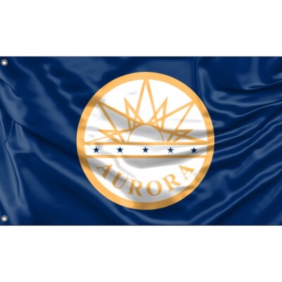 Aurora Flag, Colorado USA | Fahne Unikales Design 90x150Herg. in EU