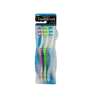 Wholesale Bulk LOT OF 24 Soft Grip Toothbrush Set- Colors Ma