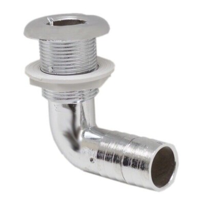 TH Marine TH-1290CP-DP Chrome Thru Hull Connector Fitting 1 1/8'' 90 degree