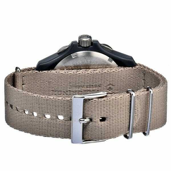 Pre-owned Swiss Army Original Chronograph Sand Nylon Men's Watch 241533 Ship Free Buy