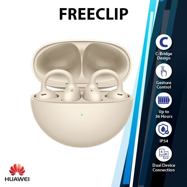 Huawei FreeClip Clip-on Earphone Earbuds (HD Calls, C-Bridge