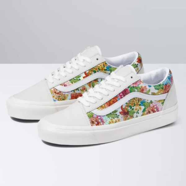 

Кроссовки Vans Anaheim Old Skool 36 DX с металлическим цветочным принтом - VN0A54F3AWB Expeditedship, Cream white, Vans Anaheim Metallic Floral Old Skool 36 DX