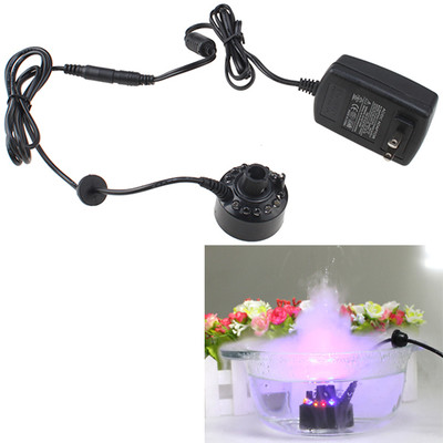 12LED Mist Maker Fogger Atomizer Air Humidifier Water Fountain Pond Fog Machine