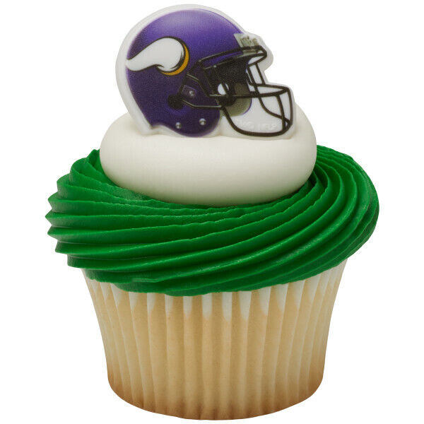 NFL Minnesota Vikings Cupcake Topper Rings - 24 Pieces