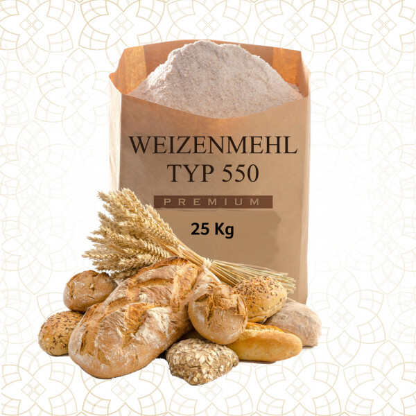 Weizenmehl Typ 550 - 25Kg (Für BROT, BRÖTCHEN, PIZZA usw)